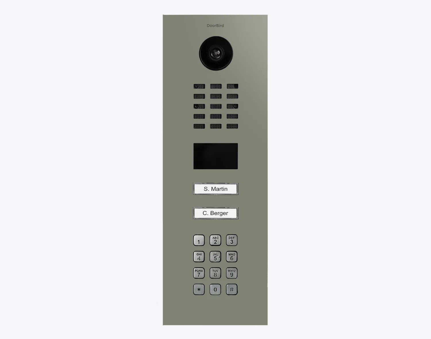 DoorBird Multi-Dwelling IP Intercom Video Door Station D2102KV with Keypad - 2 Call Buttons - Flush backbox and Surface backbox sold separately
