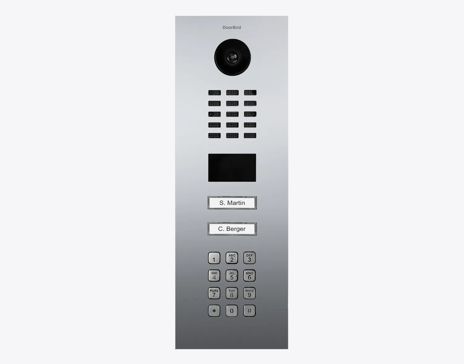 DoorBird Multi-Dwelling IP Intercom Video Door Station D2102KV with Keypad - 2 Call Buttons - Flush backbox and Surface backbox sold separately