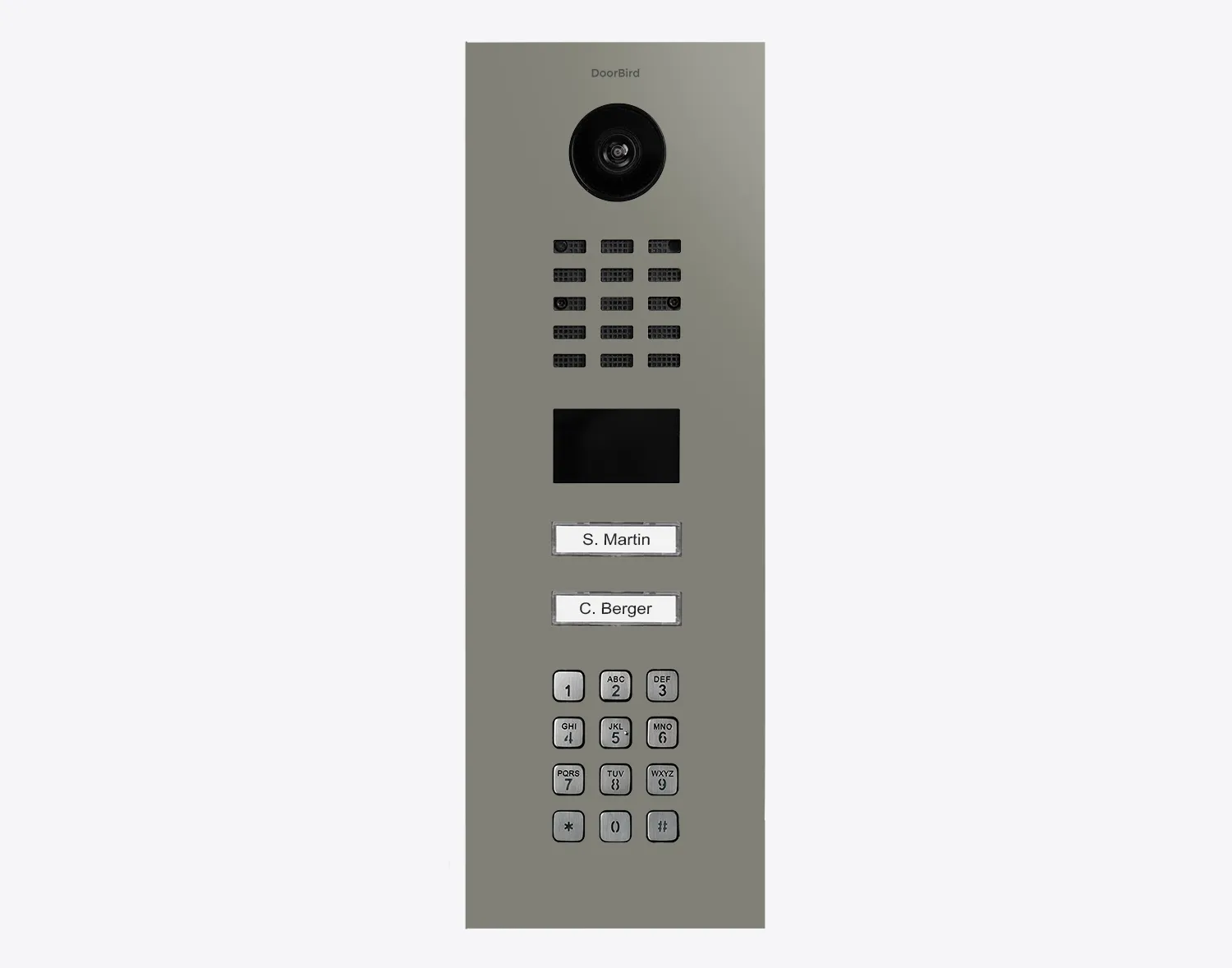 DoorBird Multi-Dwelling IP Intercom Video Door Station D2102KV with Keypad - 2 Call Buttons - Flush backbox and Surface backbox sold separately