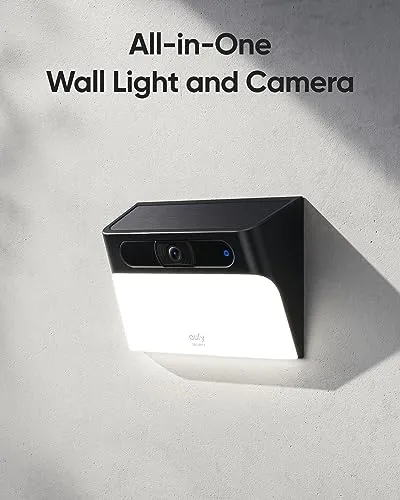 eufy Security Solar Wall Light Cam S120, Solar Security Camera, Wireless Outdoor, 2K Camera, Forever Power, Motion Activated Light, AI Detection, IP65 Waterproof, Spotlight, No Monthly Fee