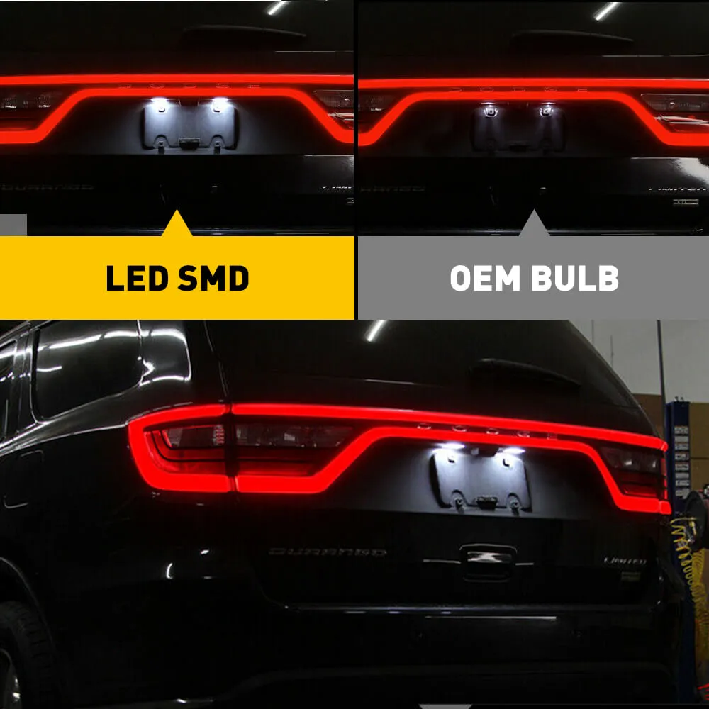 LED License Plate Lights Tag Light Lamp Assembly for 14-21 Dodge Durango Models Xenon White Light