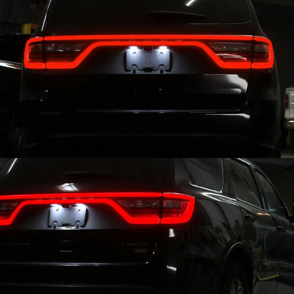 LED License Plate Lights Tag Light Lamp Assembly for 14-21 Dodge Durango Models Xenon White Light