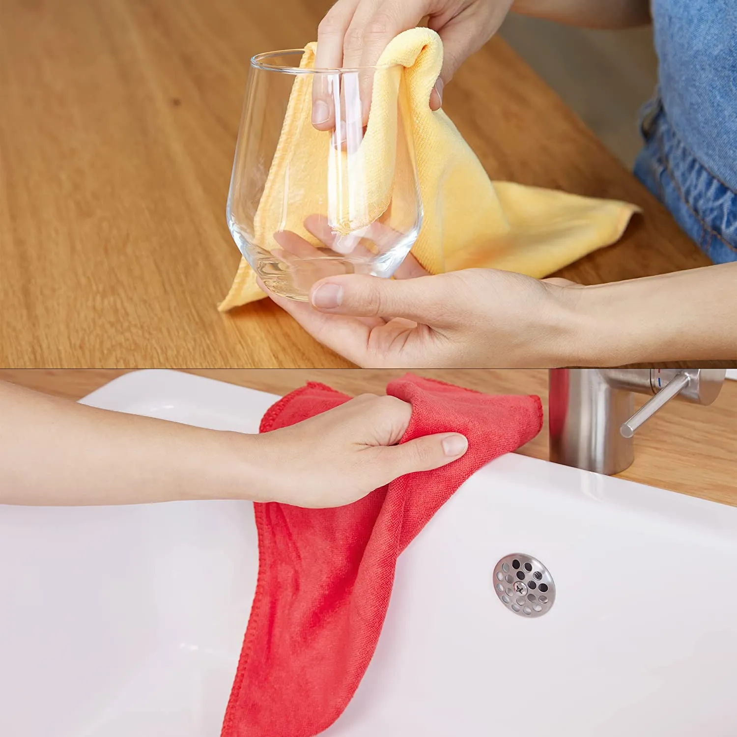 Microfiber Cleaning Cloth: 6 Microfiber Cleaning Cloths In Red, Blue, Yellow