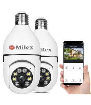 Milex light bulb security camera  2 Pack