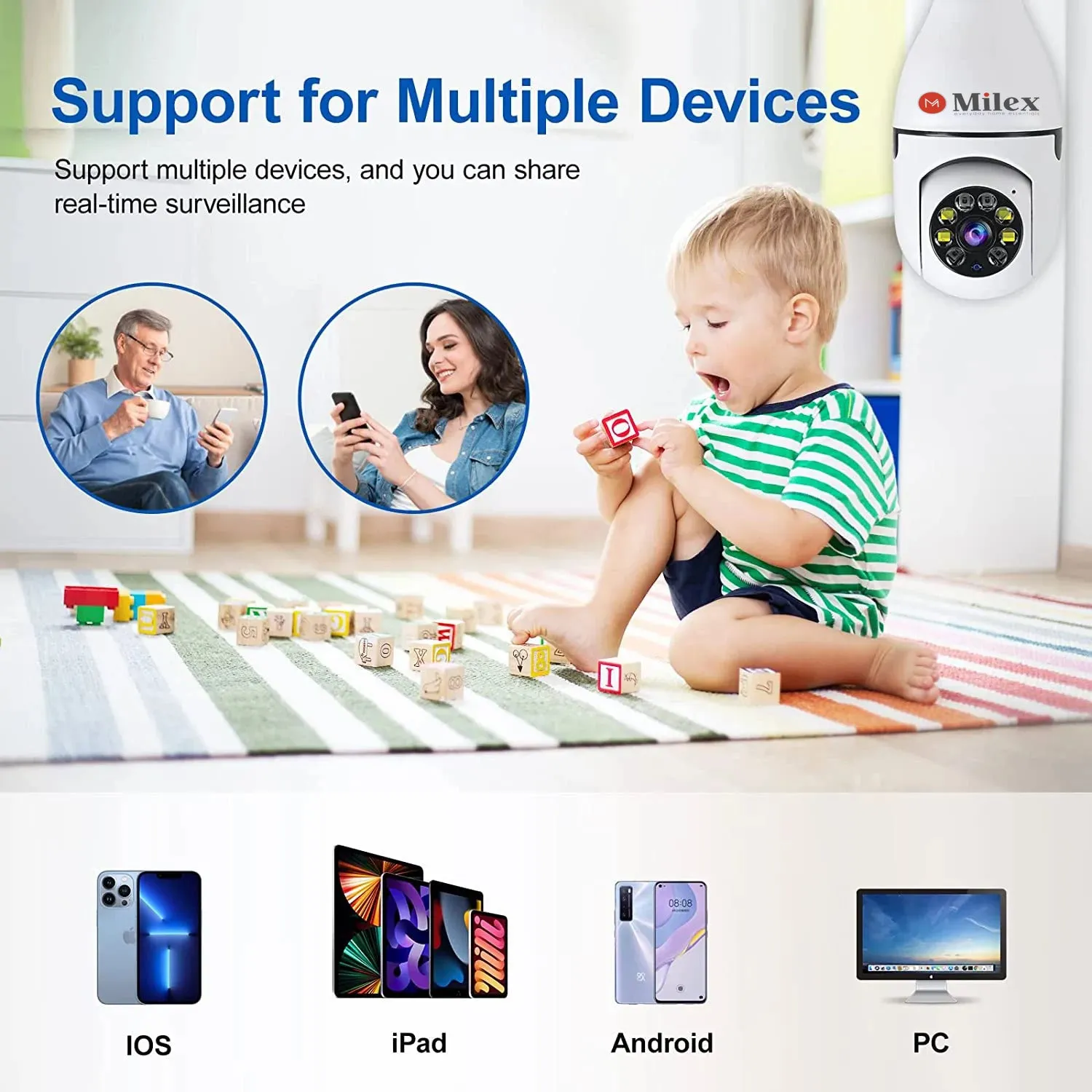Milex light bulb security camera  2 Pack