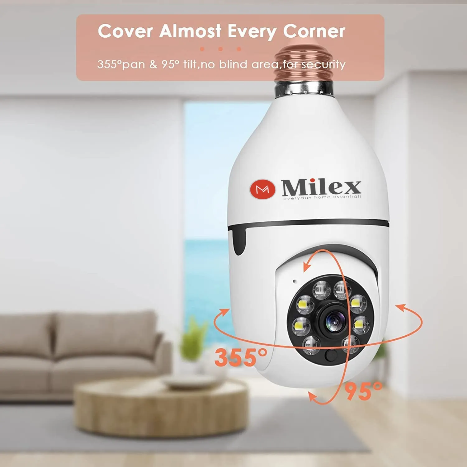 Milex light bulb security camera  2 Pack