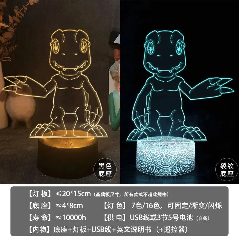 New Digimon Adventure Acrylic Table Lamp Agumon Anime Night Light