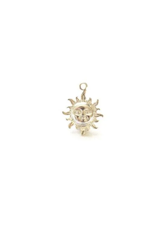 Sterling Silver Wholesale Sunshine Charm - 925 Charm, Sun with rays pendant, Silver Sun Charm, Sun Pendant, 159